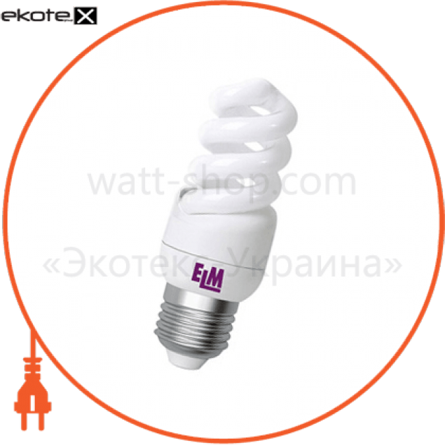 ELM 17-0029 лампа энергосберегающая es-12 9w 2700k e27  17-0029