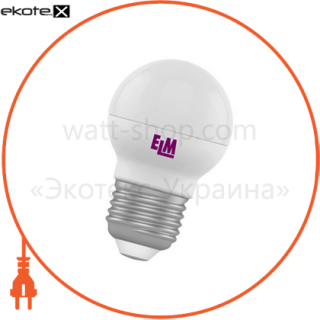 Лампа світлодіодна куля PA11 4W E27 4000K алюмопласт. корп. 18-0015, ELM, 18-0015