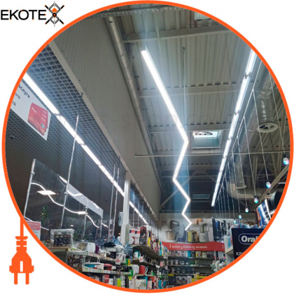 LED-светильник линейный, цвет корпуса - серебристый, 30 W, 3600 Lm, 3000 K Потолочный, Подвесной
