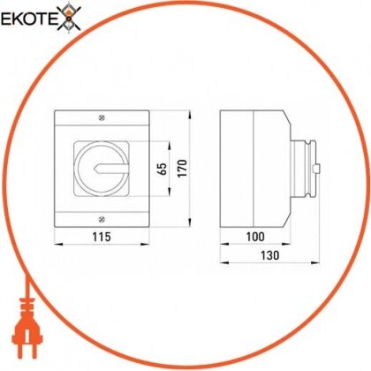 Enext i0360010 пакетный переключатель в корпусе e.industrial.sb.1-0.4.63, 4р, 63а (0-1)