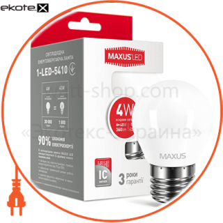 Maxus 1-LED-5410 лампа светодиодная g45 f 4w 4100k 220v e27