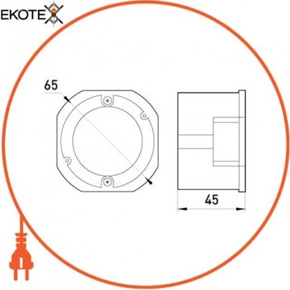 Коробка настановна e.db.stand.109.d65 гіпсокартон, блокова, упор ПВХ, Enext, s027003