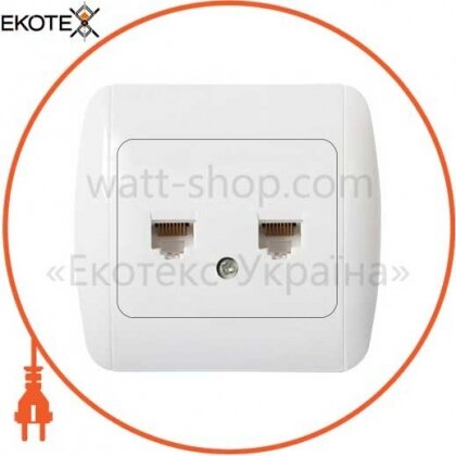 Розетка e.install.stand.819С2 комп'ютерна подвійна з рамкою, Enext, s035033