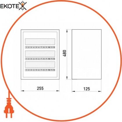 Шафа розподільний e.mbox.RN-36 мет. навісний, 36 мод., 480х255х125 мм, Enext, RN-36