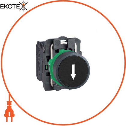 Кнопка 22 мм чорна з поверненням, Schneider, XB5AA3351