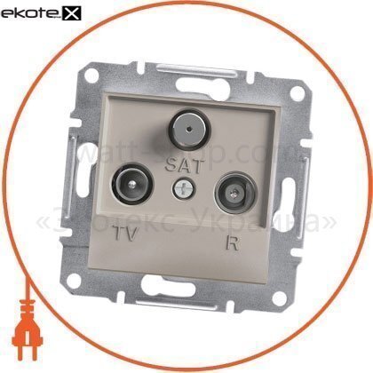 Asfora TV-R-SAT Розетка крайова - 1дБ, без рамки, бронзовий, Schneider, EPH3500169