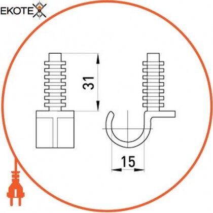 Хомут-кліпса e.pipe.uni.clip.stand.16 для труби д. 16 універсальний з дюбелем, Enext, s13035001