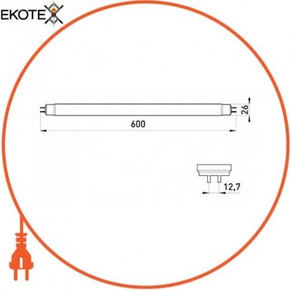 Лампа люмінесцентна e.fl.t8.g13.18.red G13 T8 18Вт червона, Enext, l006020