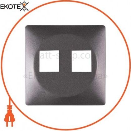 Enext ins0040032 панель e.lux.16121l.pn.anthracite к розетке двойной под jack rj12 или rj45, антрацит