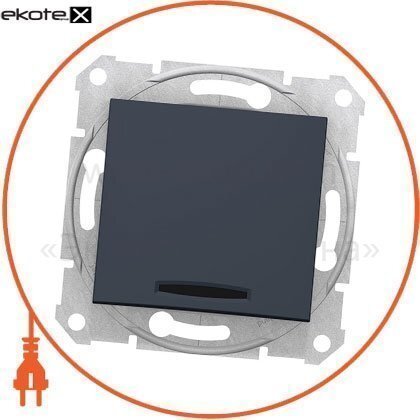 Sedna Перемикач 1 полюсний, 10AX світловий індикатор, без рамки графіт, Schneider, SDN0400370