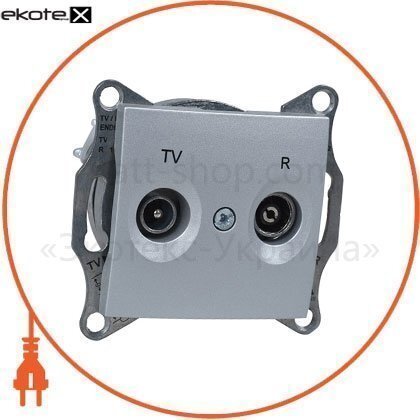 Sedna TV/R розетка оконечеая - 1dB без рамки, алюмінієвий, Schneider, SDN3301660