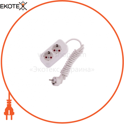 Подовжувач з/з 2 вх. 2 м 1090 720 0202 201 250V 16A / 3 x 1 mm, Lezard, 720-0202-201