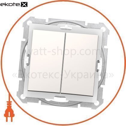 Sedna Перемикач 1 полюсний для 2 ланцюгів 10AX, IP44 без рамки кремовий, Schneider, SDN0300423