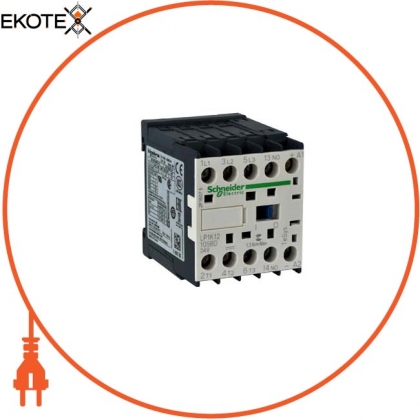TeSys K contactor - 3P - AC-3 <= 440 V 9 A - 1 NO aux. - 24 V DC coil, Schneider, LP1K09105BD