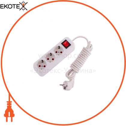 Подовжувач з/з 3 вх. 3 мт, з викл 720 0303 302-1 250V 16A~ / 3 x 1,5 mm, Lezard, 720 0303 302-1