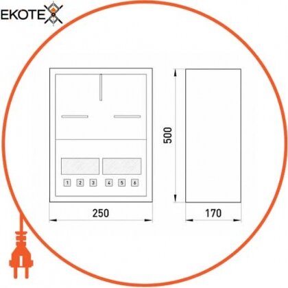 Enext s0100126 корпус e.mbox.stand.n.f3.6.z.str металлический, под 3-ф. счетчик, пустая, навесной, 6 мод., с замком, уличная