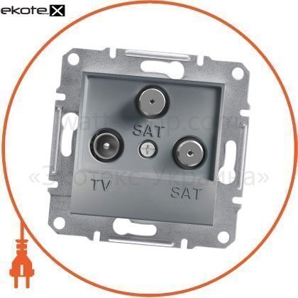 Asfora TV-SAT-SAT Розетка крайова 1дБ, без рамки, сталевий, Schneider, EPH3600162