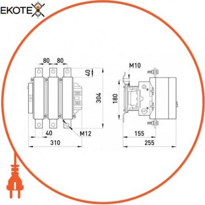 Контактор e.industrial.ukc.630.220, 630А, 220В, no, Enext, i.0090015