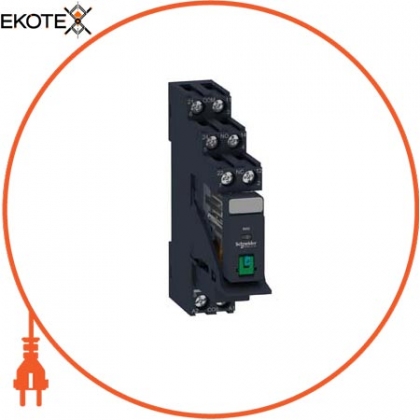 Schneider RXG21BDPV interface plug-in relay pre-assembled, 5 a, 2 co, lockable test button, protection module, 24 v dc