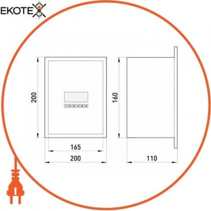 Enext s0100018 корпус e.mbox.stand.w.06. z металлический, под 6 мод., встраиваемый, с замком