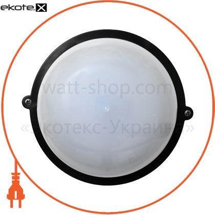 Світильник НПП-65 коло чорний опал.ПП-1002-07-0 / 6 LED 12w з датчиком руху, Ecostrum, 72637