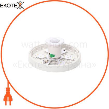 Світильник ERKA 1127D LED-B, настінно-стельовий з вбудованим і регульованим датчиком руху, 12 W, 6000K білий, IP 20, ERKA, 190812