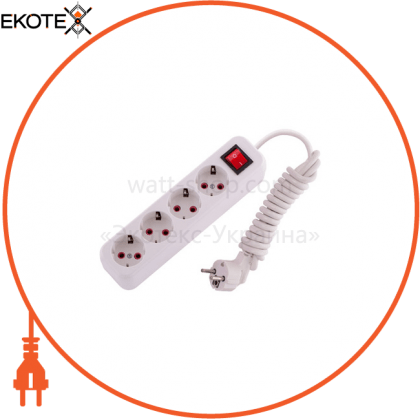 Подовжувач з/з 4 вх. 2 мт, з викл 720 0402 402-1 250V 16A~ / 3 x 1,5 mm, Lezard, 720 0402 402-1