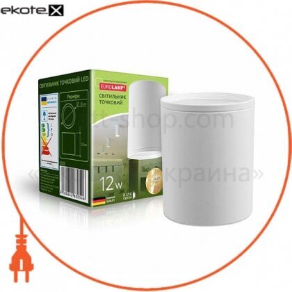 Світлодіодний EUROLAMP LED Світильник круглий тубус 12W 4000K white, Eurolamp, LED-TLR-12/4(white)