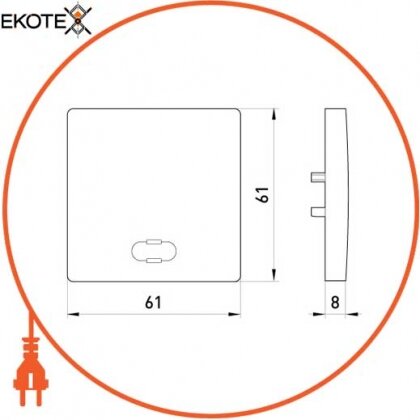 Кнопка e.lux.11651L.pn.l.nickel одинарна "нікель" з підсвічуванням, Enext, ins0040007