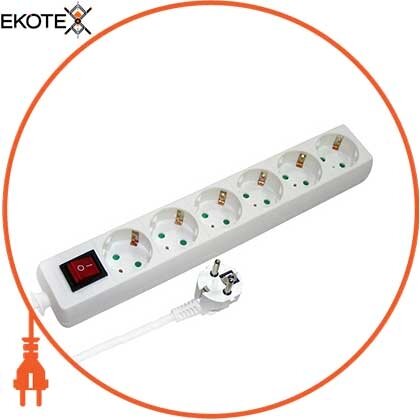 Подовжувач e.es.6.3.z.s.b 6 гнізд, 3м з з/к вимикачем, baby protect, Enext, s042025
