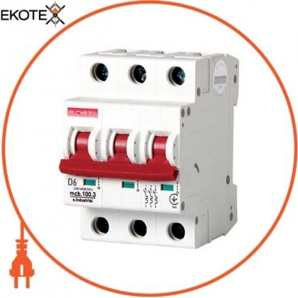 Enext i0200001 модульный автоматический выключатель e.industrial.mcb.100.3.d.6, 3р, 6а, d, 10ка