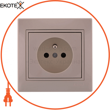 Розетка сз французького типу 701-0303-125B Колір Крем / Крем 250V 16A~, Lezard, 701-0303-125B