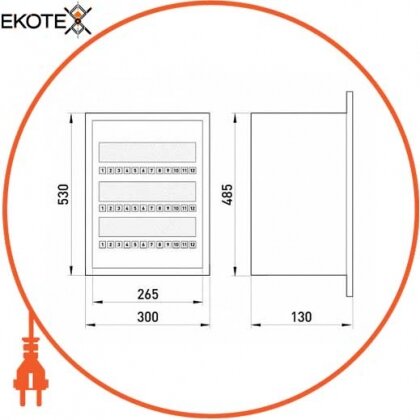 Enext s0100026 корпус e.mbox.stand.w.36. z металлический, под 36 мод., встраиваемый, с замком