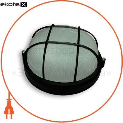 Світильник коло чорний з гратами c LED платою, Ecostrum, SL-1052 LED