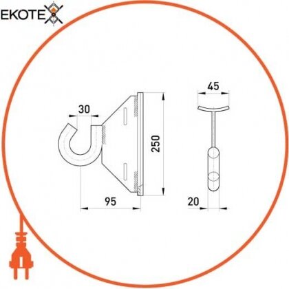 Бандажный гак e.bracer.hook.pro.20.19, 20х19мм, Enext, p037002