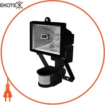 Enext l003010 светильник e.halogen.move.150.black 150вт, черный прожектор с датчиком движения