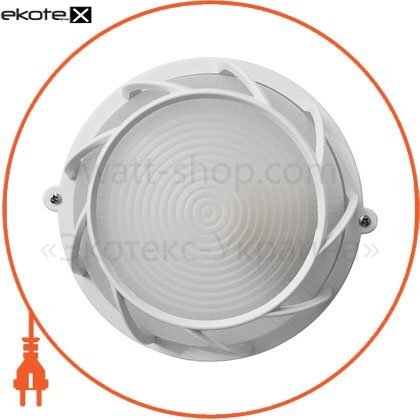 Світильник НПП-65 коло білий опал.с гратами ПС-1051-11-3 / 1 LED, Ecostrum, ПС-1051-11-3/1 LED