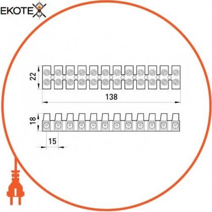 Клемна колодка ділима, 12групп e.tc.stand.12.14, 16 А, Enext, s016004
