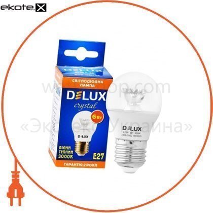 Delux 90011805 лампа светодиодная bl50p 6 вт 3000k 220в e27 теплый белый crystal