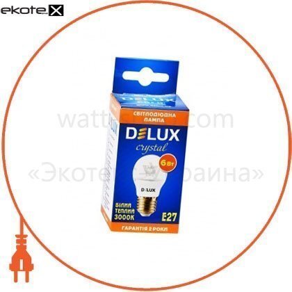 Delux 90011805 лампа светодиодная bl50p 6 вт 3000k 220в e27 теплый белый crystal