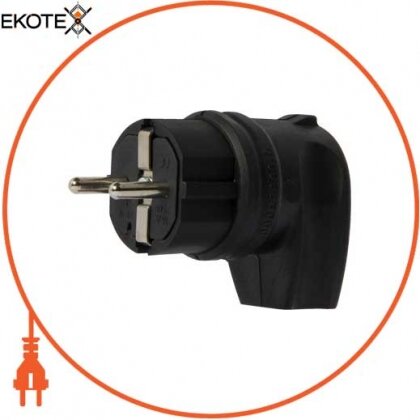 Enext s9100030 вилка кутова каучукова e.plug.rubber.angle.027.16, з з/к, 16а