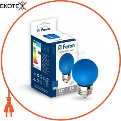Feron 25118 светодиодная лампа feron lb-37 1w e27 синяя