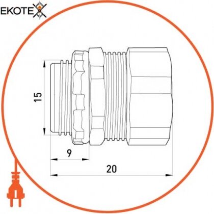 Enext s045001 ввод прямой e.met.dir.stand.sldx.08 для металлорукава 8мм (1/4)