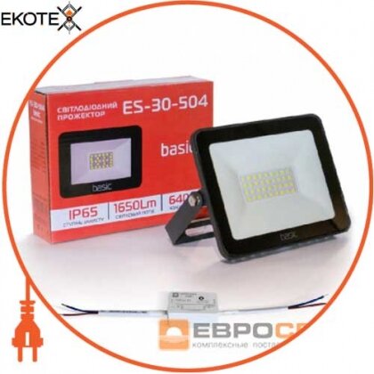 Прожектор світлодіодний ES-30-504 і PULS-10 (набір BASIC), Евросвіт, 56660