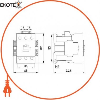 Enext i.0090029 контактор e.industrial.ukc.32.110, 32а, 110в, 3p, 1no+1nc
