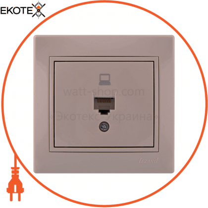 Розетка комп'ютерна 701-0303-139 Колір Крем / Крем 1 шт. RJ 45 CAT5 роз'єм, Lezard, 701-0303-139