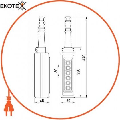 Тельферный пост e.cs.stand.xac.a.671, шестикнопочный, Enext, s007012
