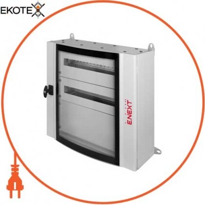 Корпус металевий e.mbox.industrial.n.120.bc.gl IP55 навісний на 120 модулів з суцільною панеллю, зі склом, Enext, CPD6010520