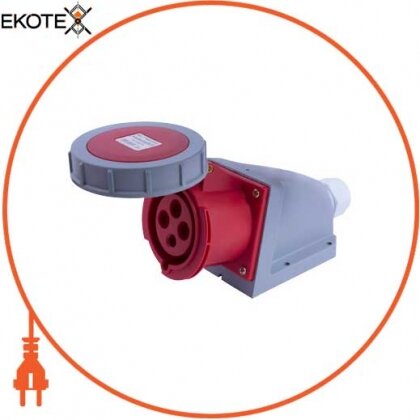 Силова розетка стаціонарна e.socket.124.32.67, 4п., 400В, 32А, IP 67, Enext, i082011