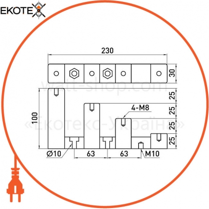 Enext s054104 изолятор ступенчатый e.step.cj4-30 700a